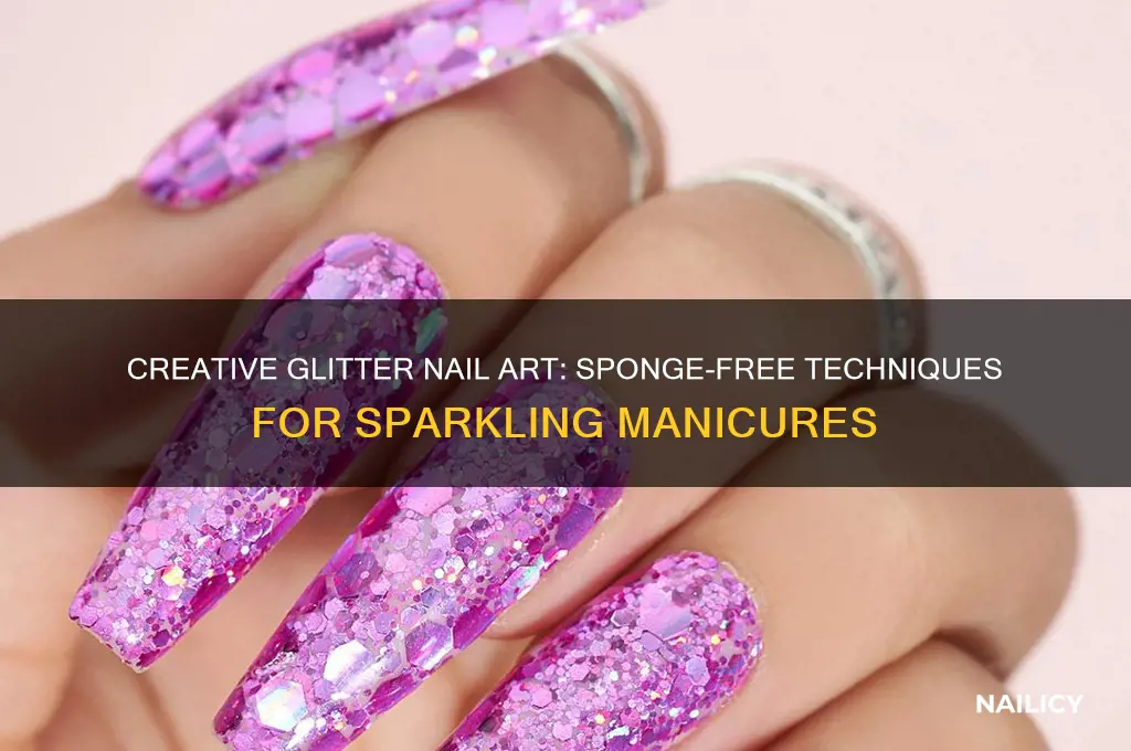 how to sponge glitter nail polish without a sponge
