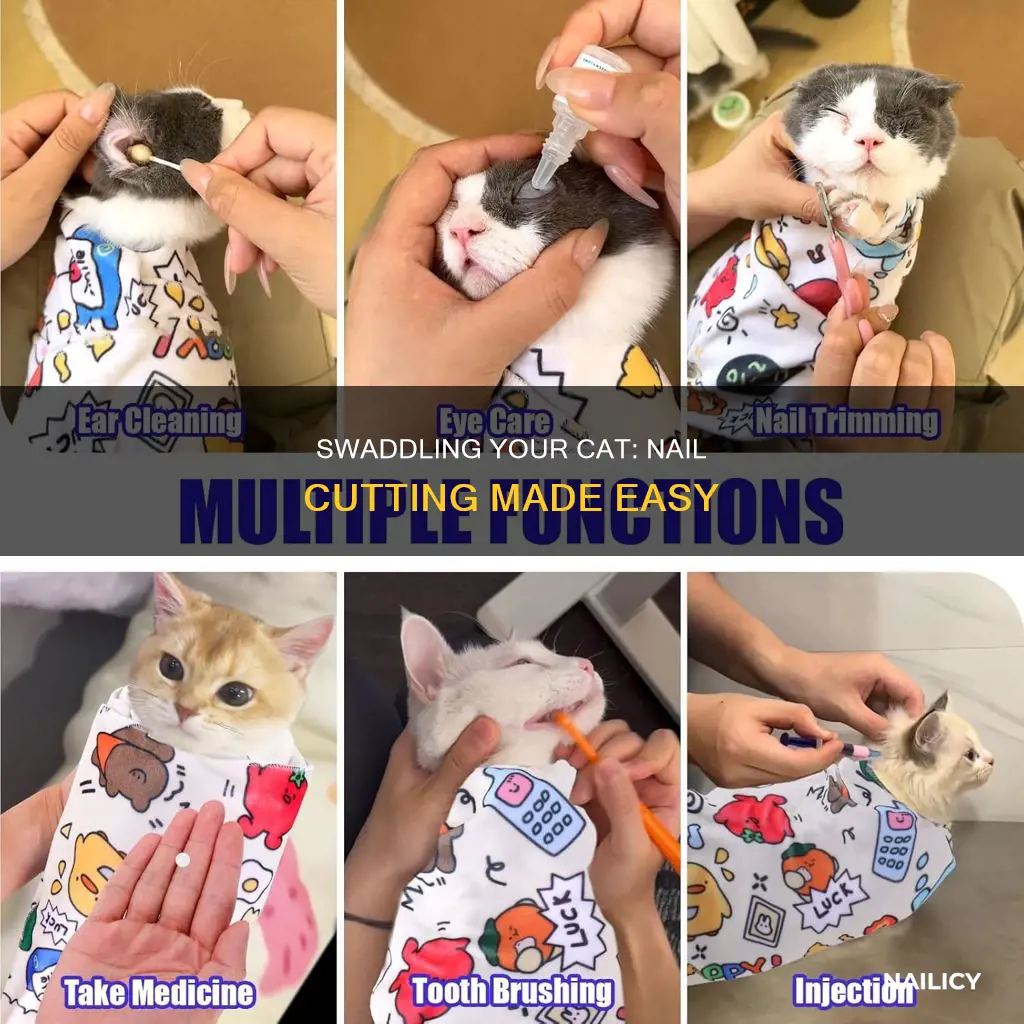 how to swaddle cat to cut nails