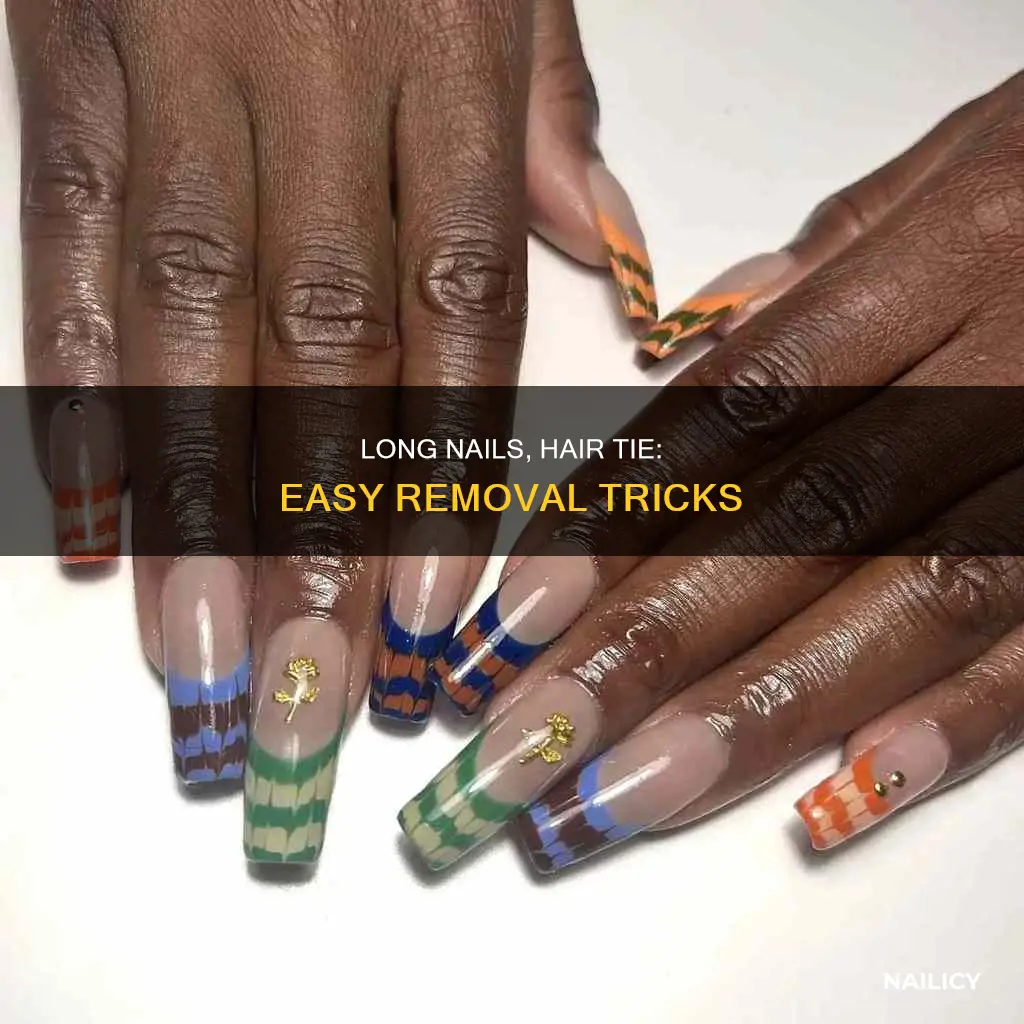 how to take out a hair tie with long nails