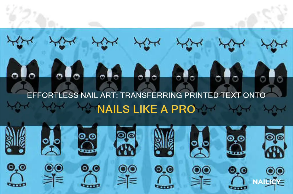 how to transfer printed text onto nails