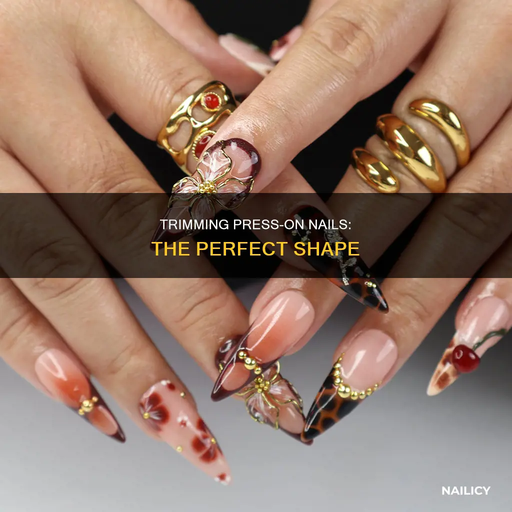 how to trim and shape press on nails