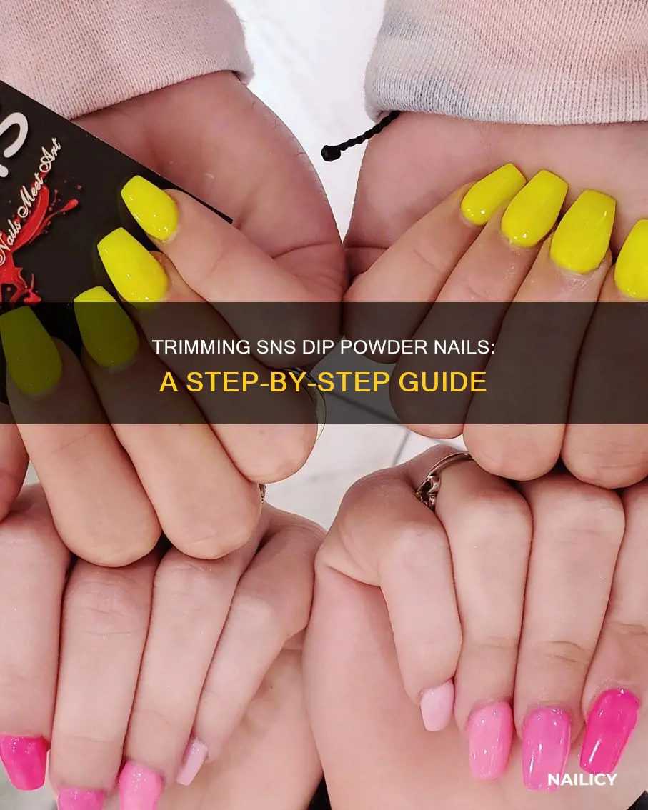 how to trim sns dip powder nail