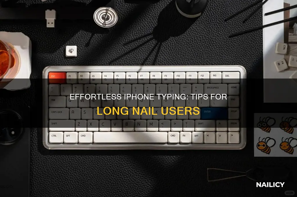 how to type with nails on iphone