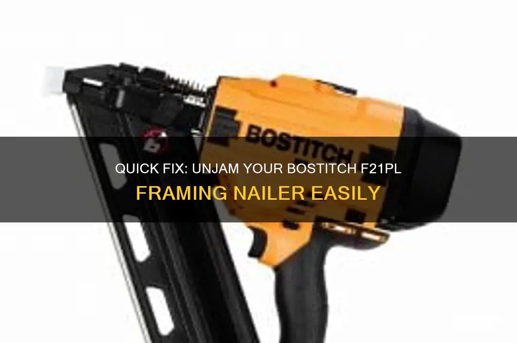 how to unjam bostitch f21pl framing nailer
