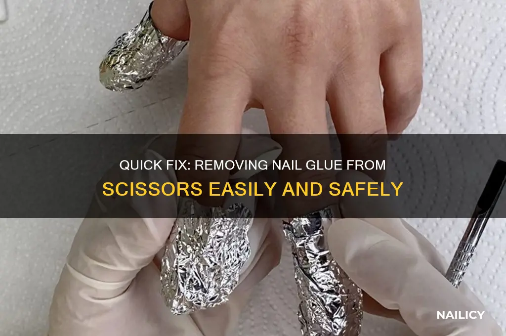 how to unstick nail glue from scissors