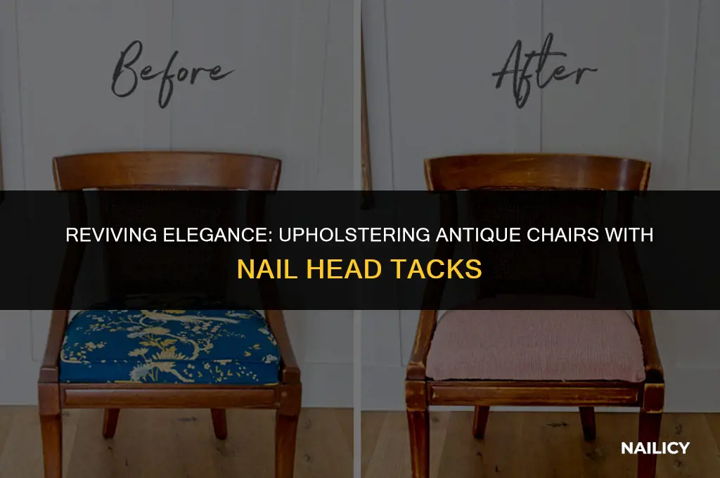 how to upholster antique chair using nail head tacks
