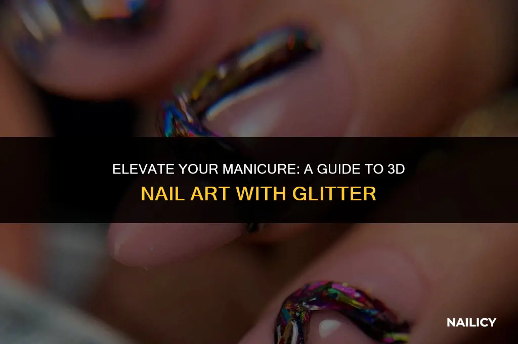 how to use 3d nail art decoration glitter