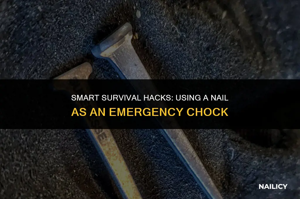 how to use a nail as a chock
