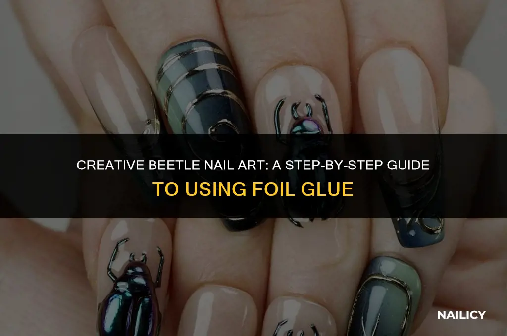 how to use beetles nail art foil glue