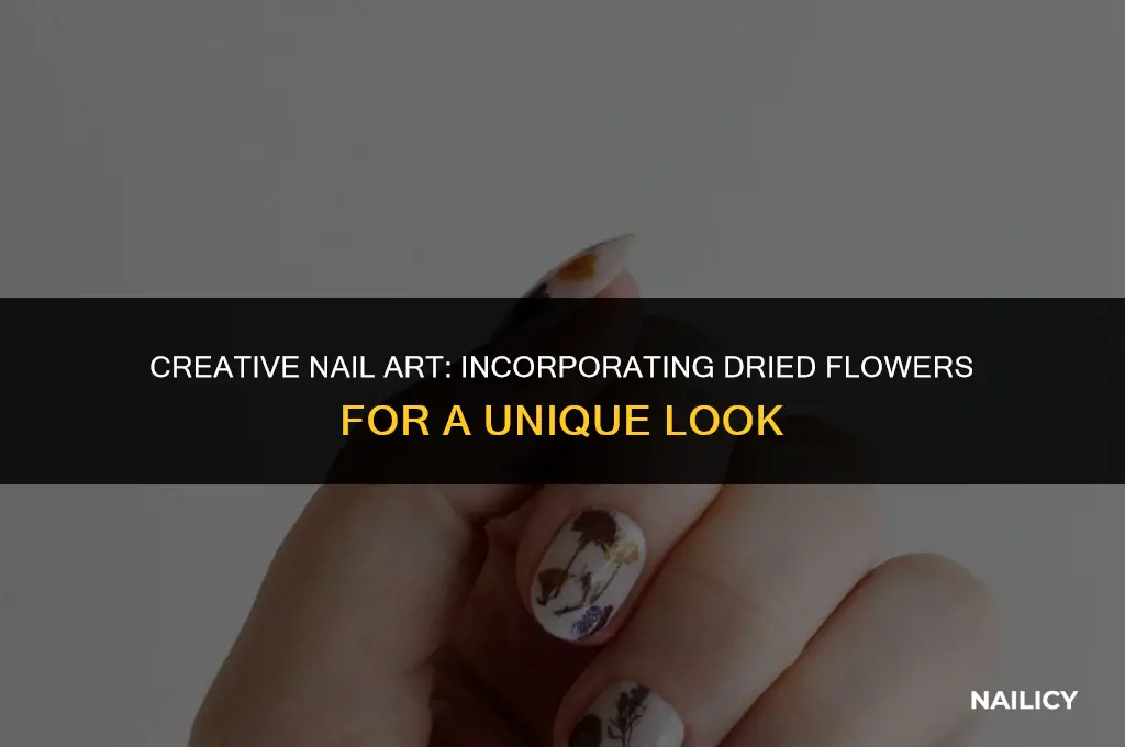 how to use dried flowers in nail art