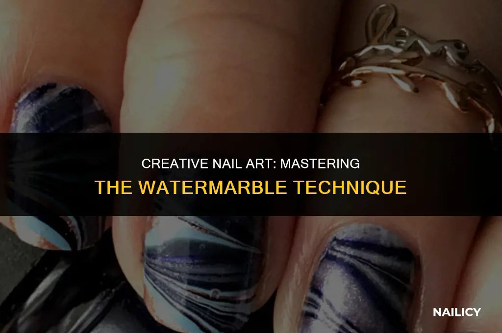 how to watermarble nails