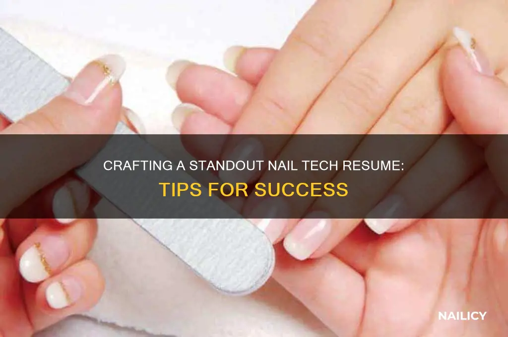 how to write a nail tech resume