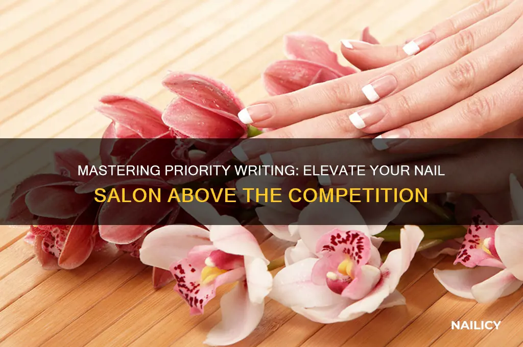 how to write priority no other nail salons