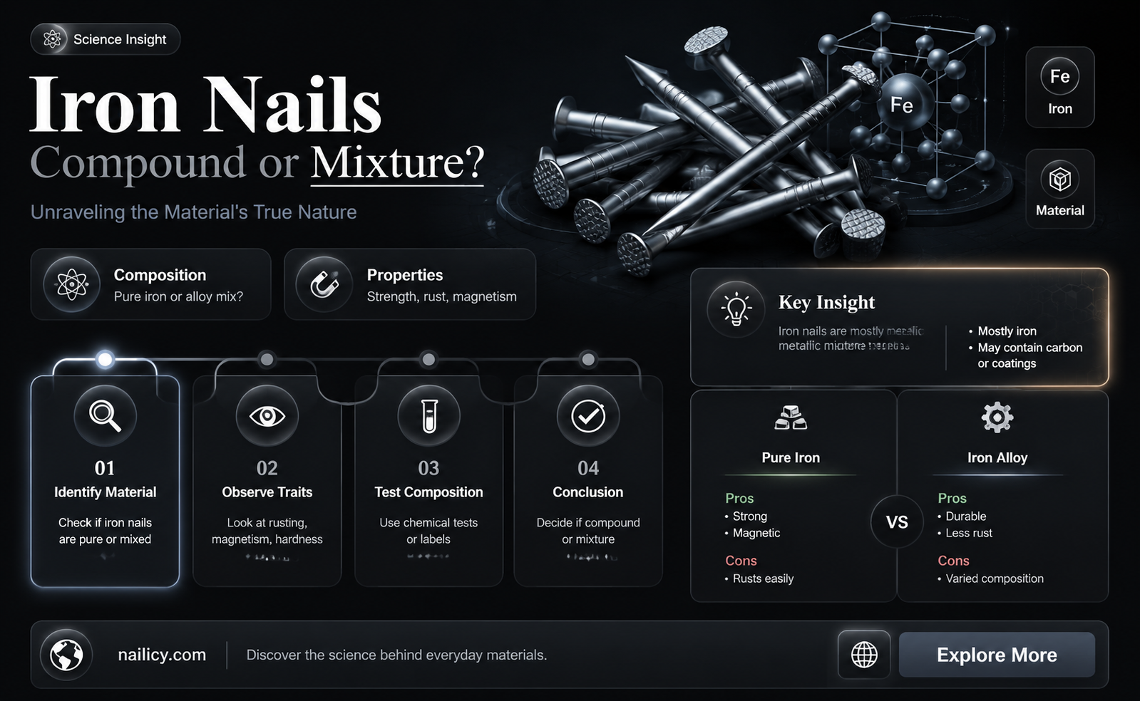 are iron nails a compound or mixture