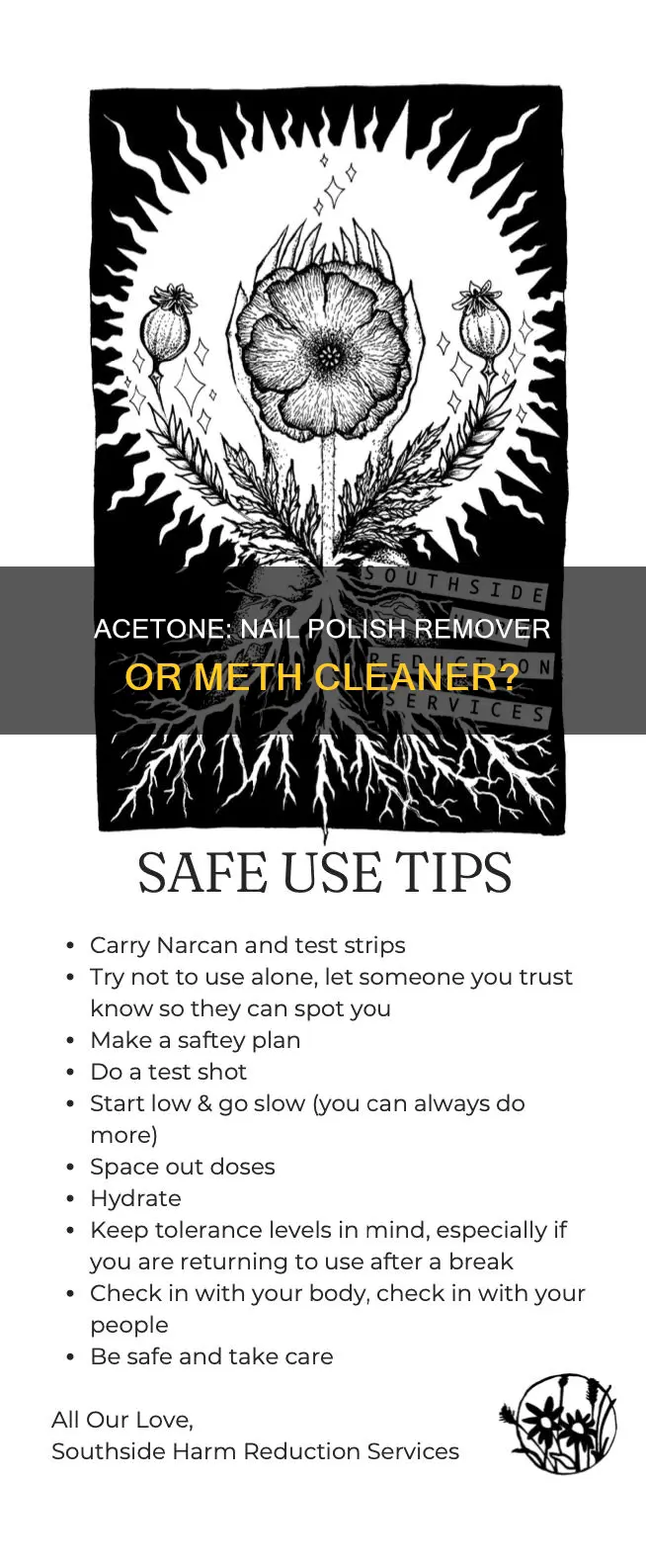 is acetone nail polish remover to clean meth