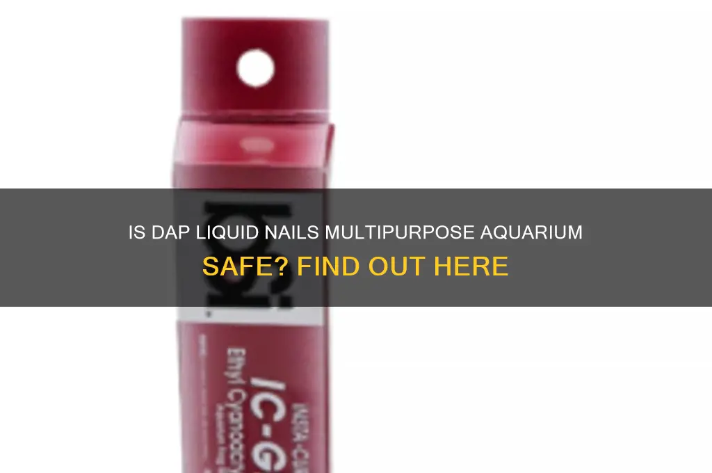 is dap liquid nails multipurpose aquarium safe