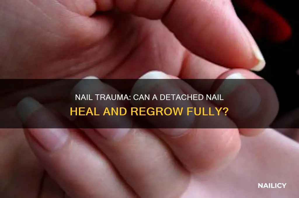 is it healable if your nail comes off
