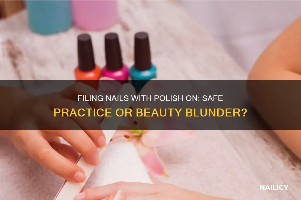 is it okay to file nails with nail polish