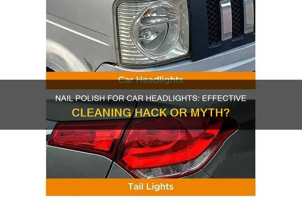 is nail polish good for cleaning car headlights lens