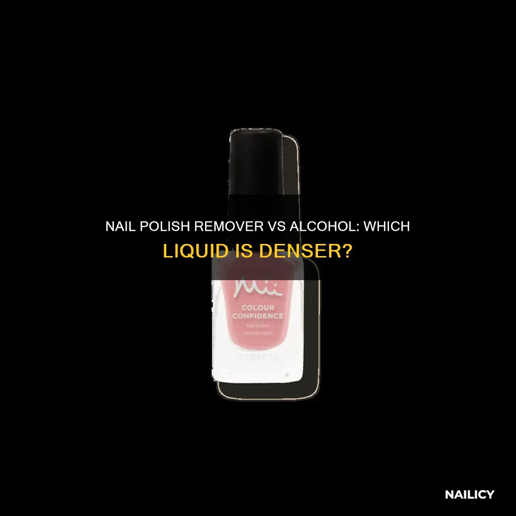 is nail polish remover denser than alcohol
