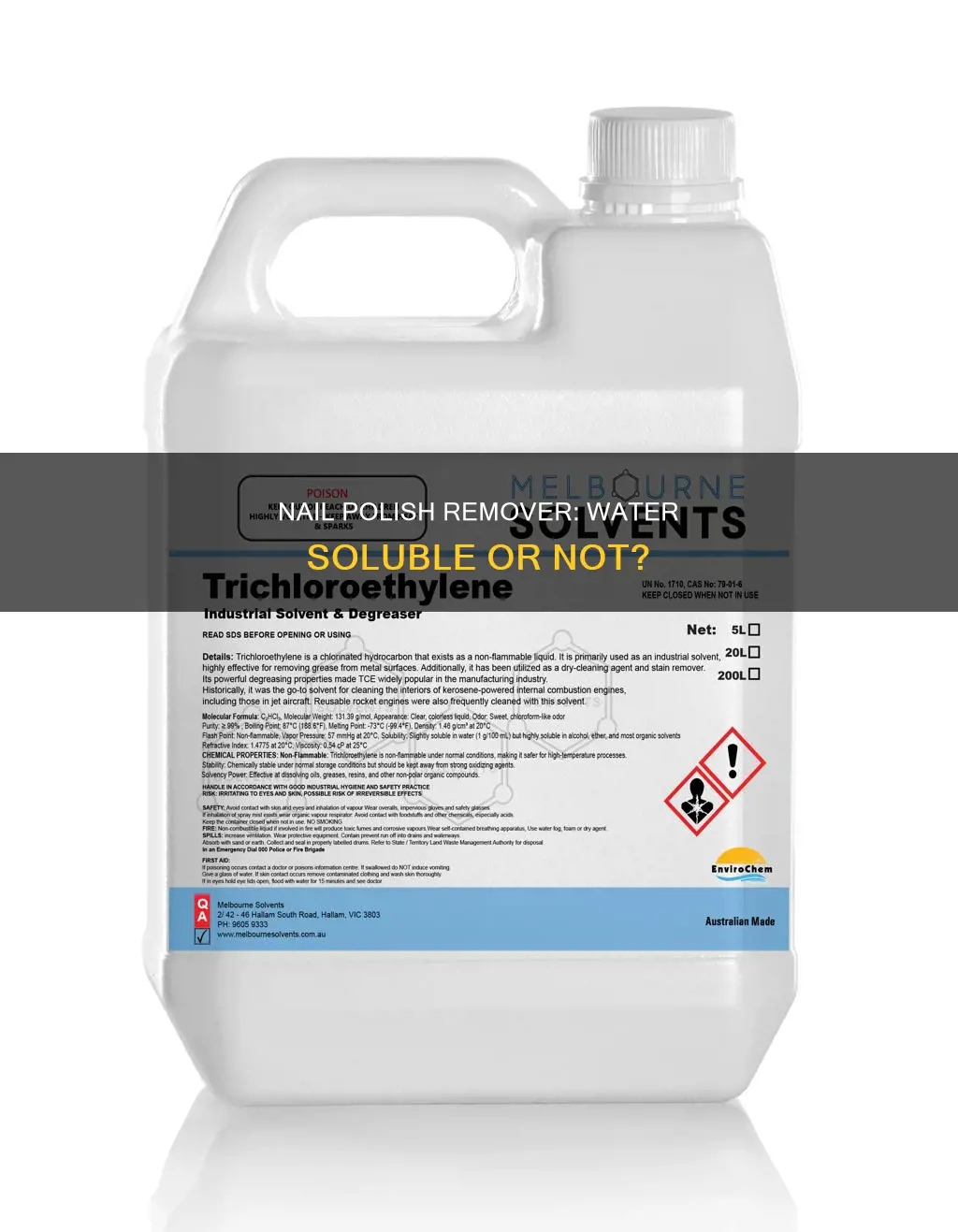 is nail polish remover soluble in water