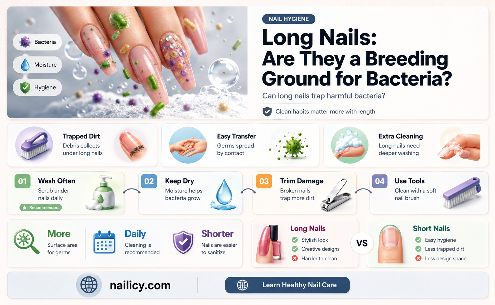 are long nails dirty
