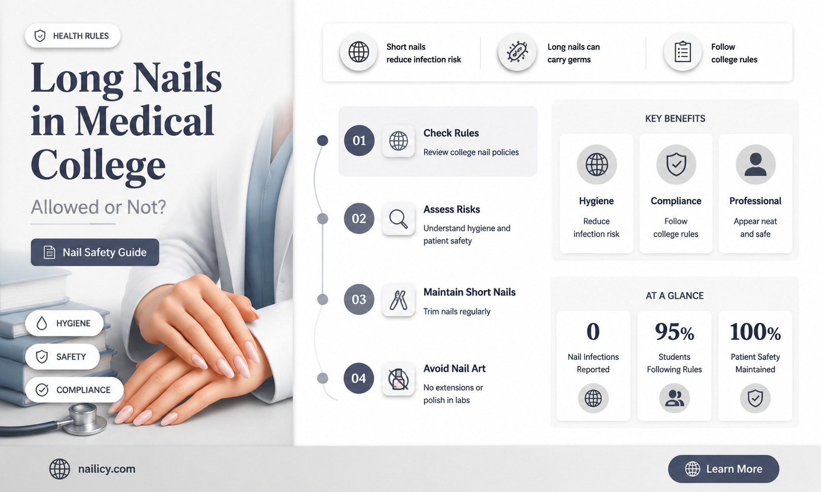 are long nails allowed in medical college