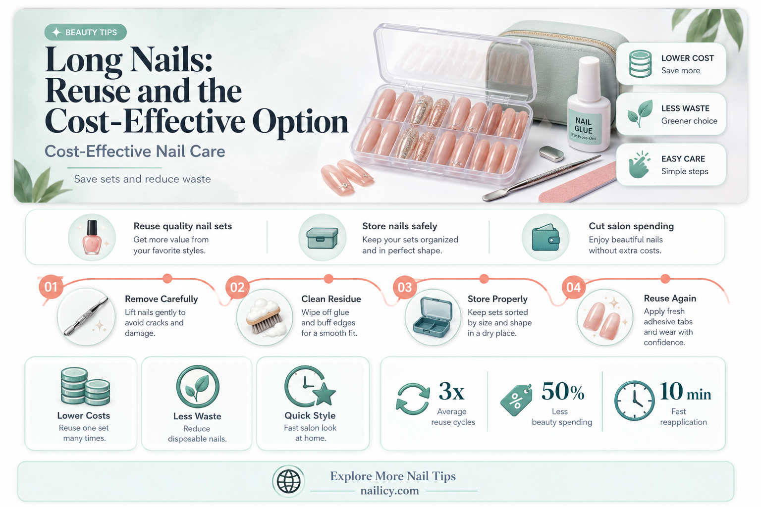 are long nails reuseable