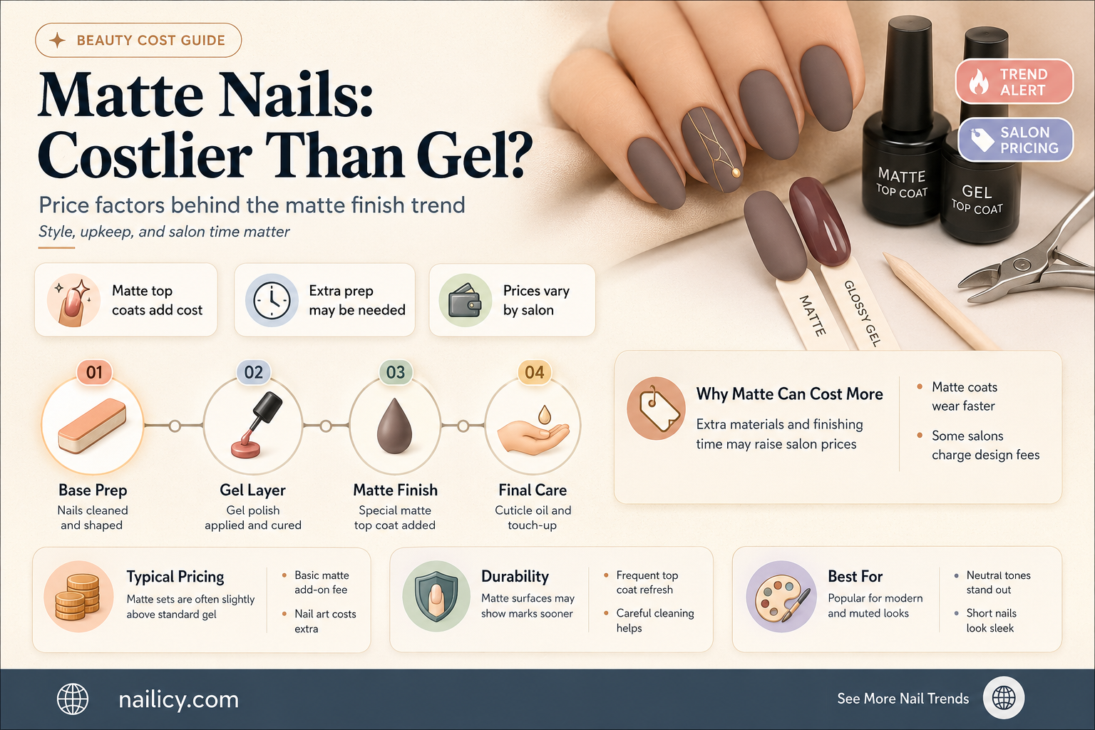 are matte nails more expensive than gel