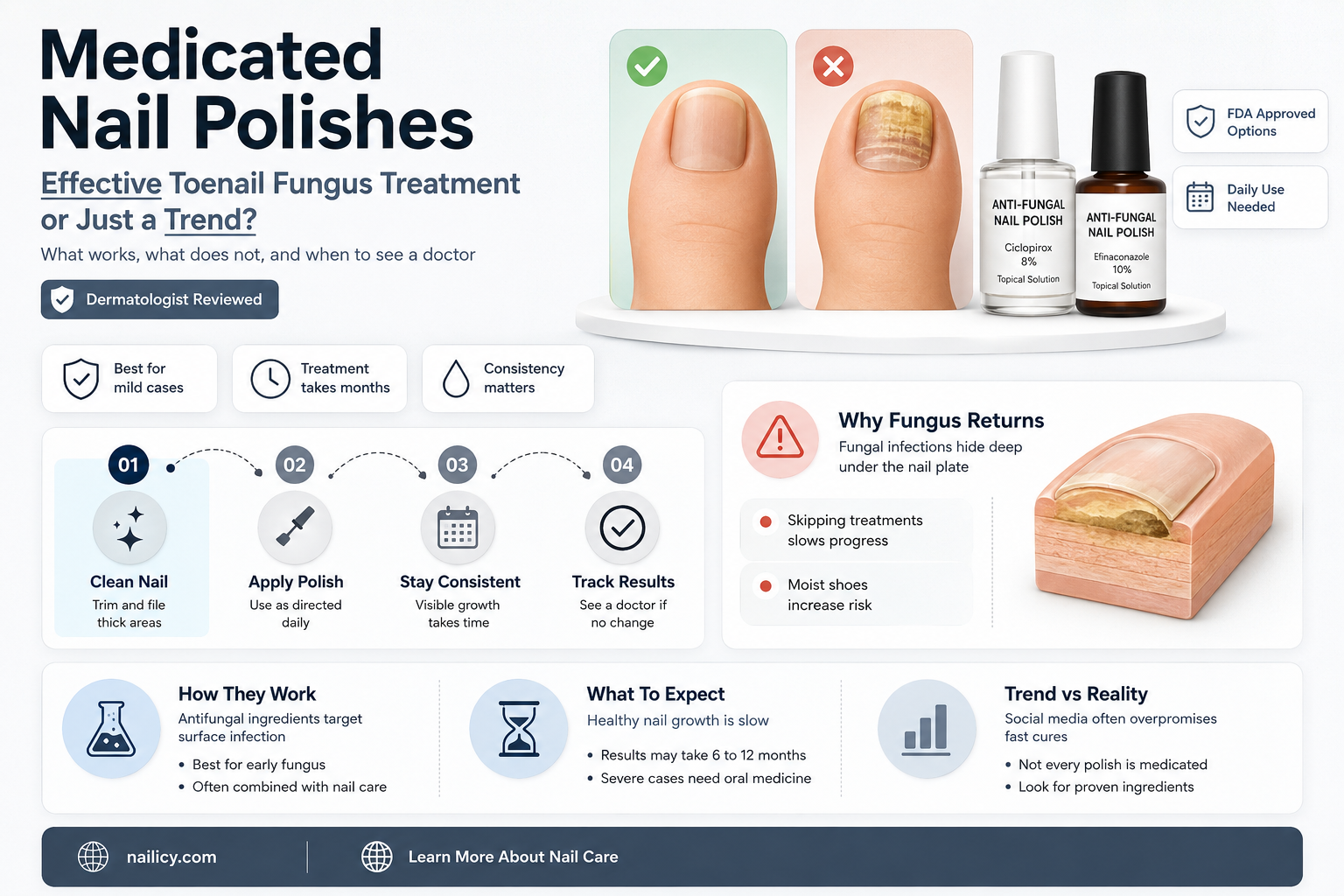 are medicated nail polishes good for toenail fungus