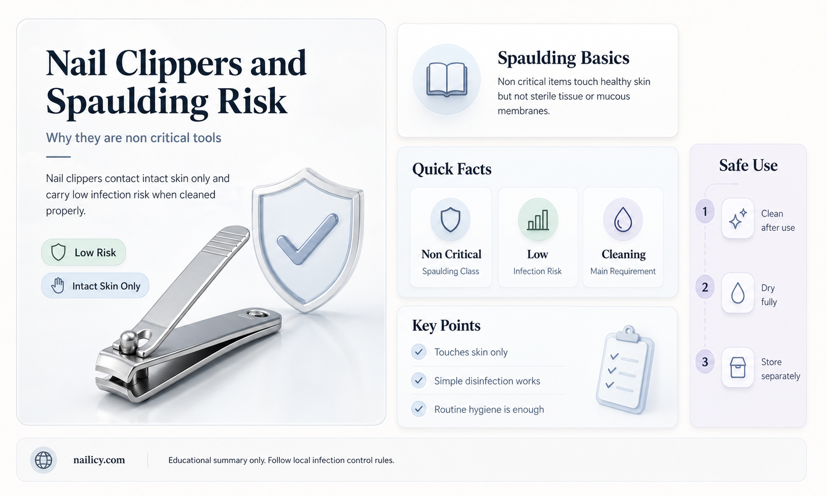 are nail clippers non critical spaulding category