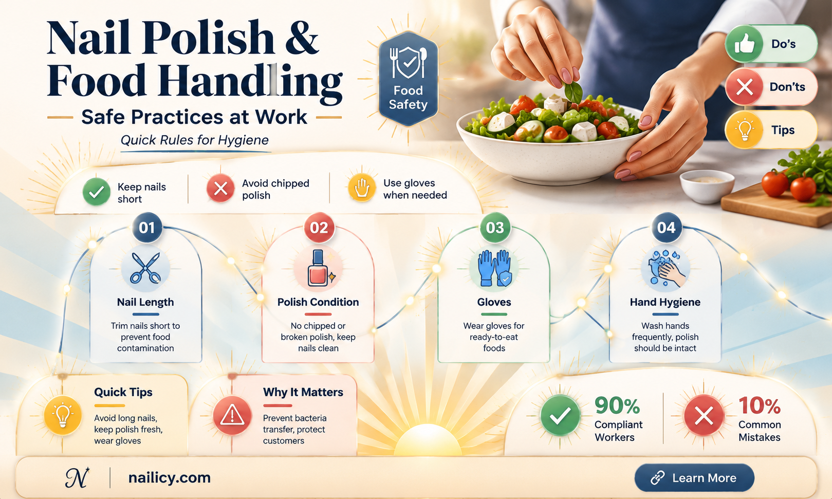 are food handlers allowed to have nail polish