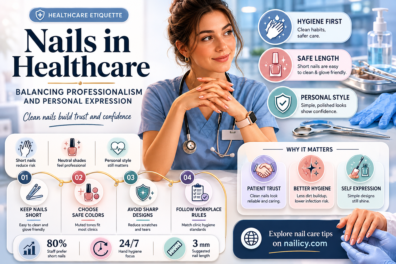 are nails acceptable in the medical field