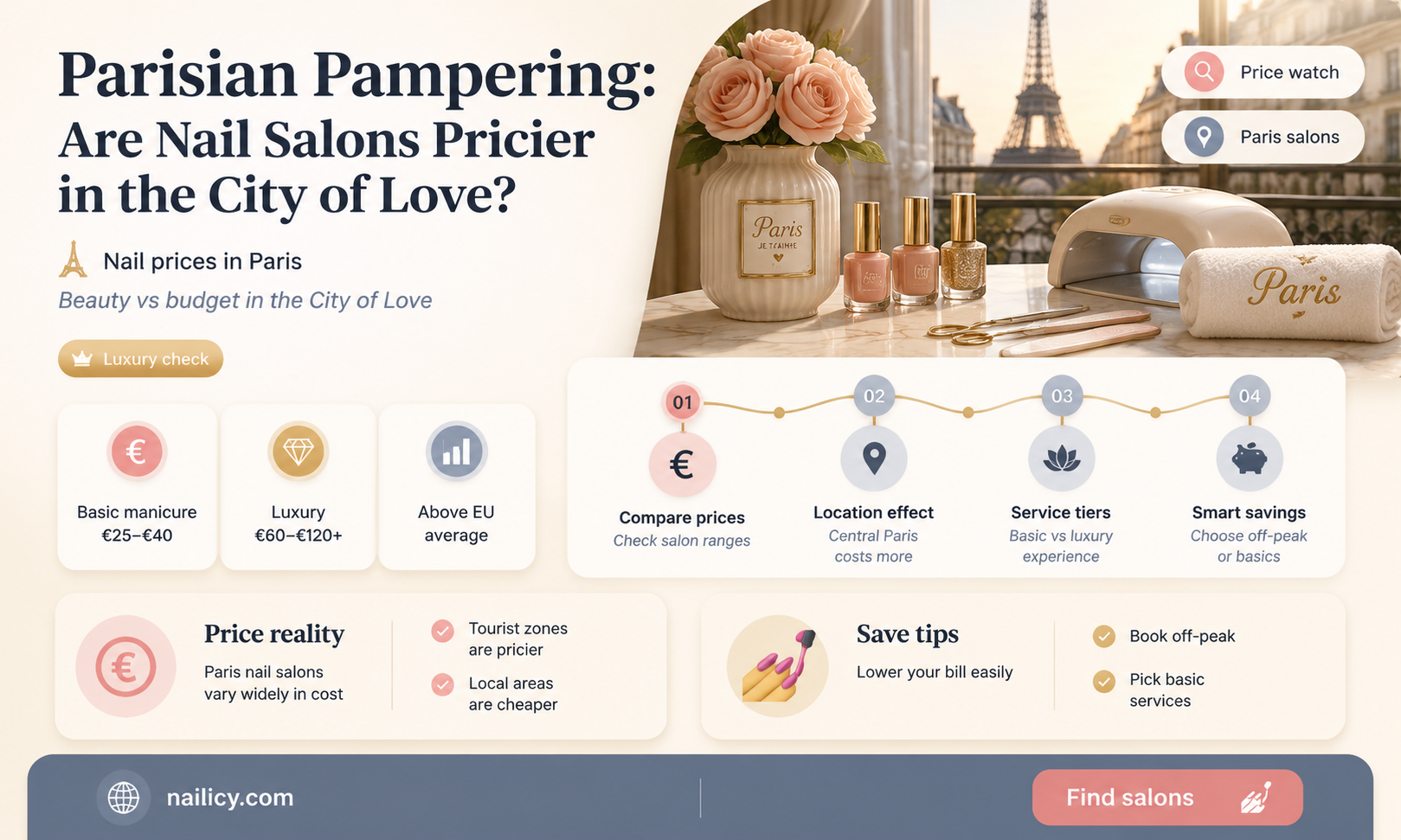 are nail salons more expensive in paris
