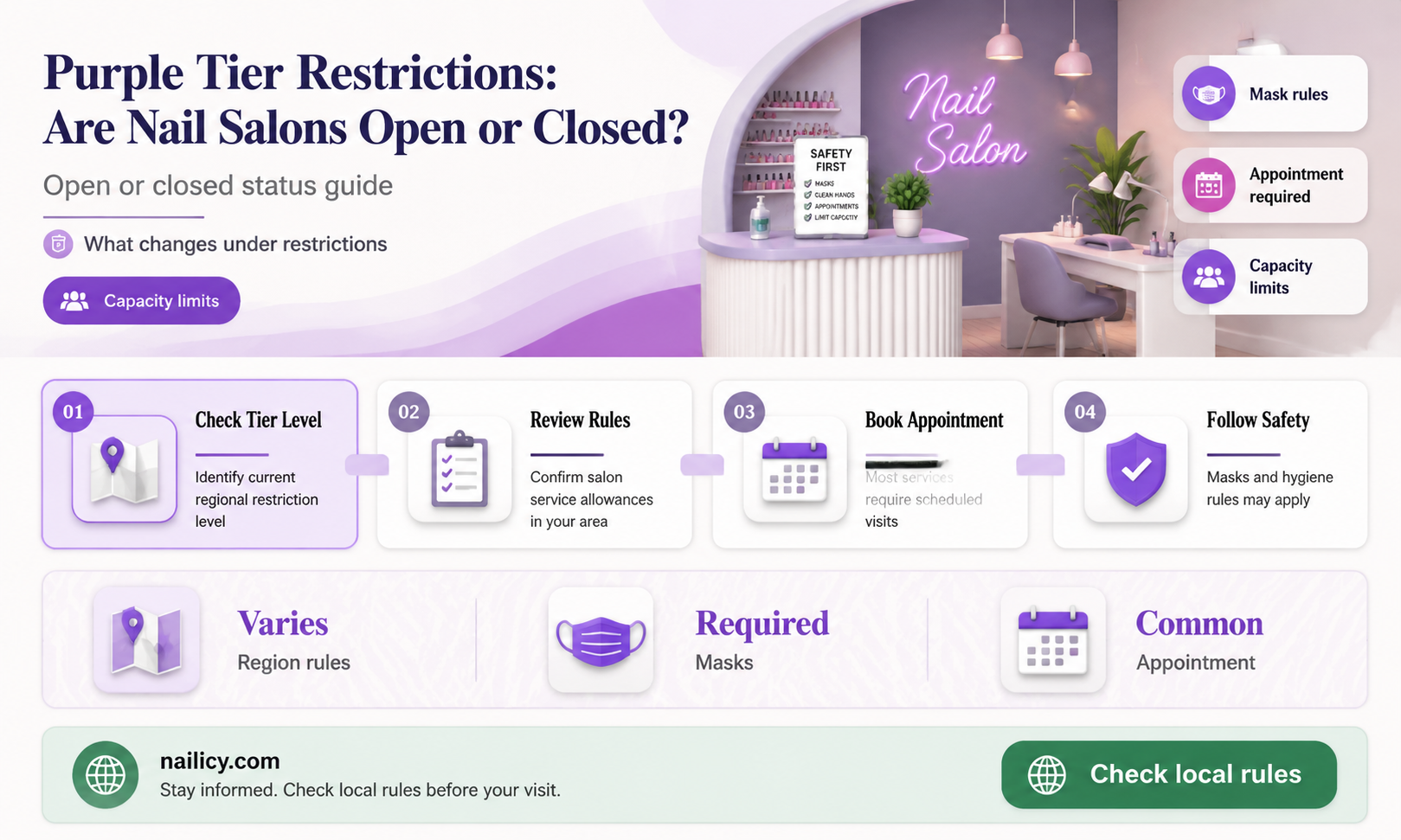 are nail salons open in purple tier