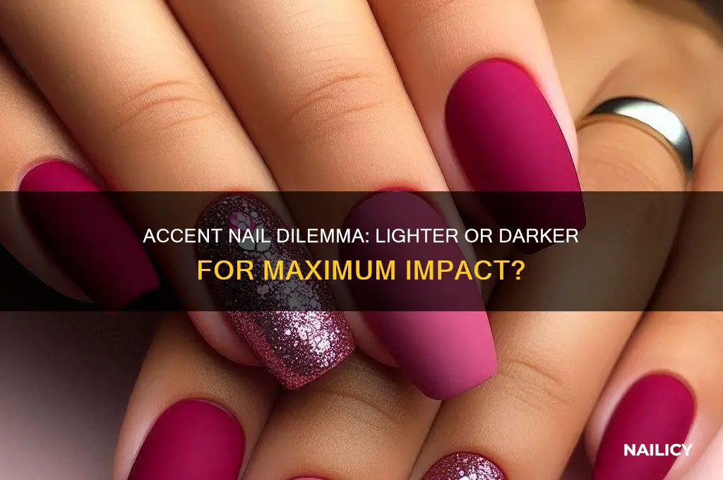 should accent nail be lighter or darker
