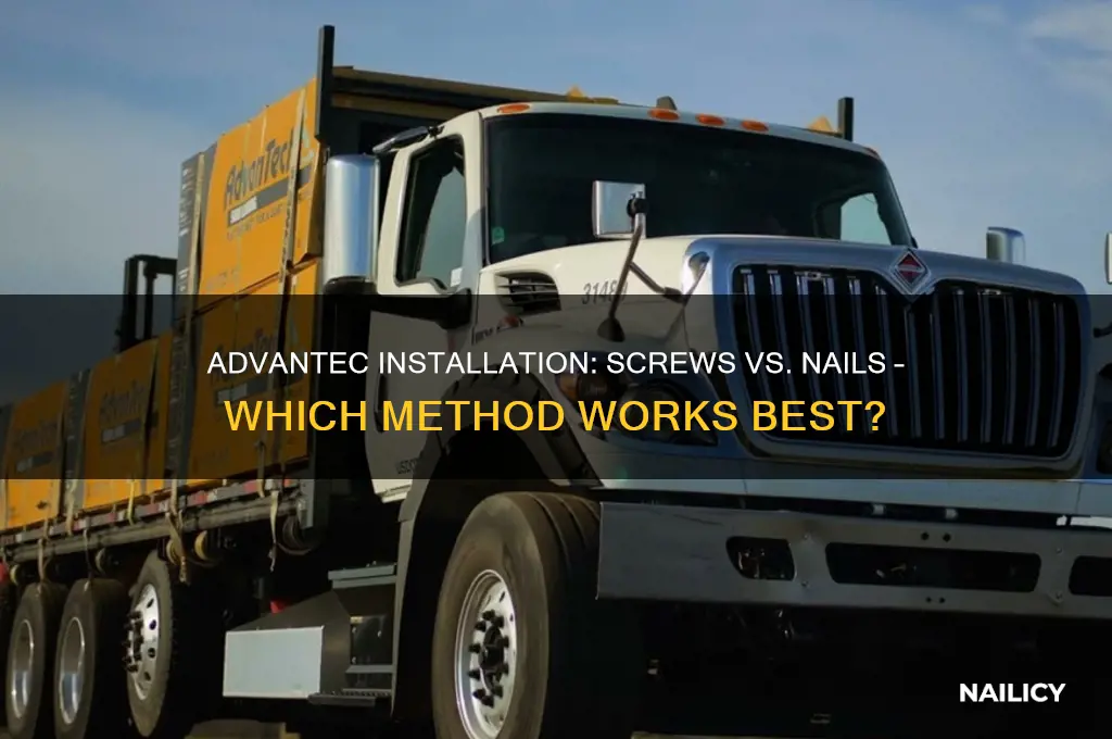 should advantec be screwed down or nailed down