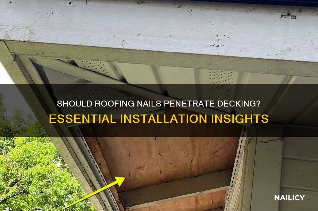 should roofing nails go through the decking