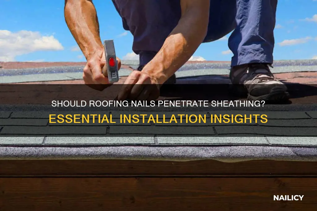 should roofing nails go through the sheathing