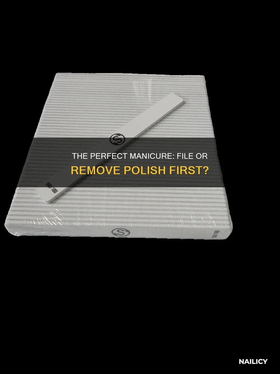 should you remove nail polish first or file down nails