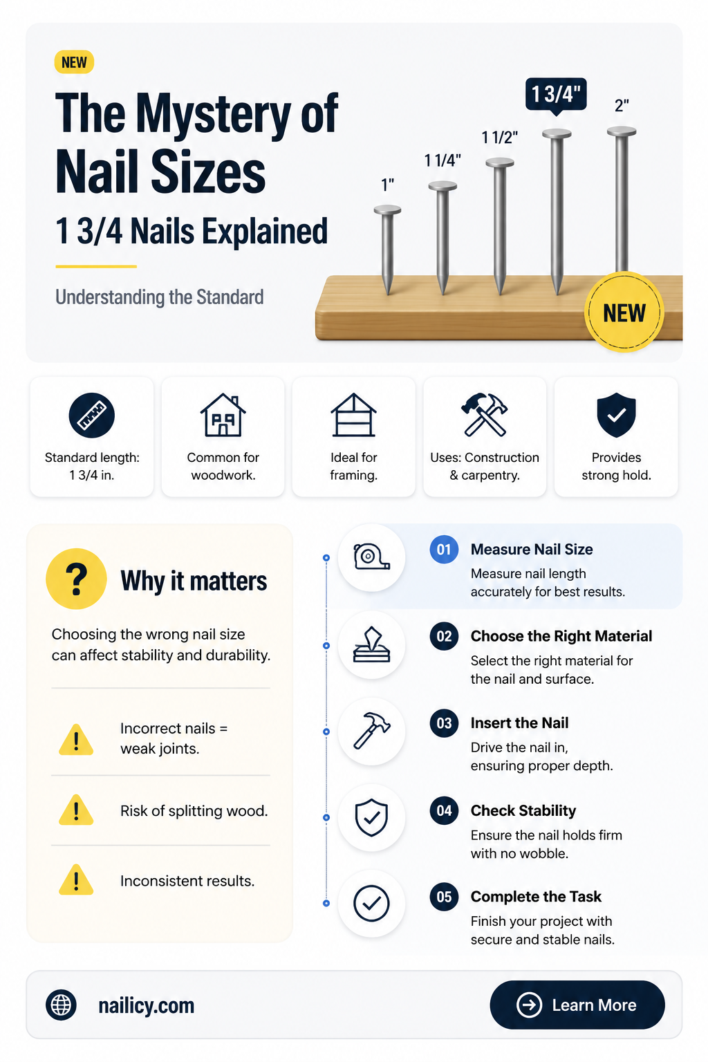 are 1 3 4 nails actually 1 3 4 long