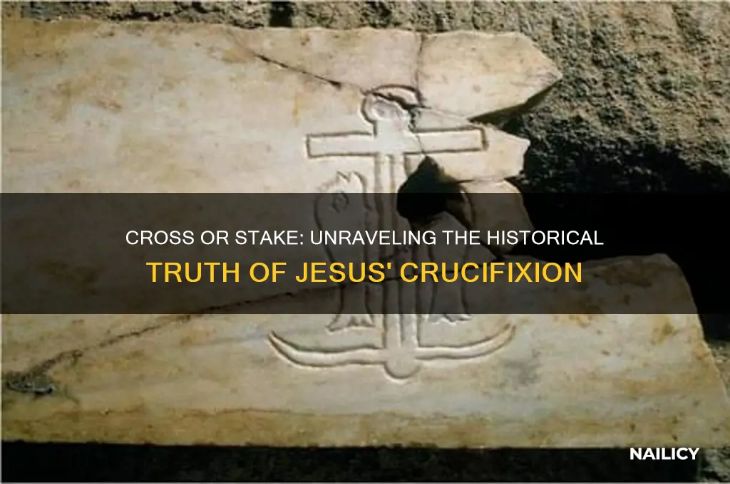 was jesus nailed on a cross or stake