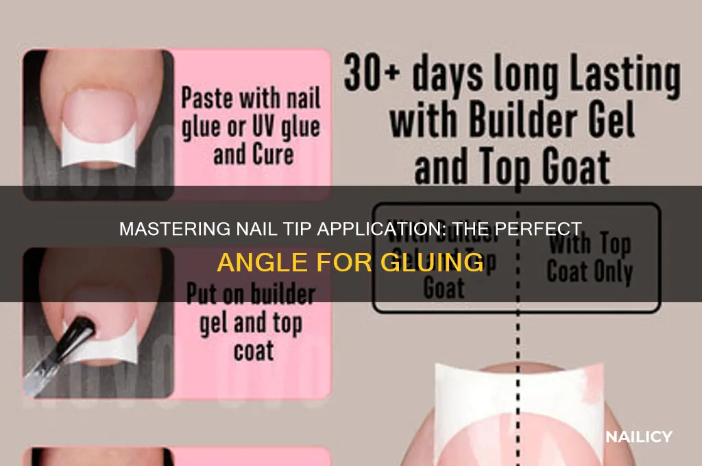 what angle do you glue nail tips