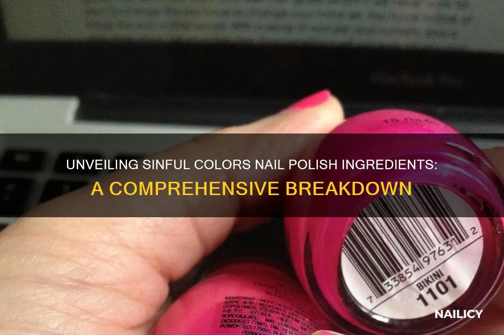 what are the ingredients in sinful colors nail polish