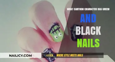 Unveiling the Cartoon Character with Striking Green and Black Nails