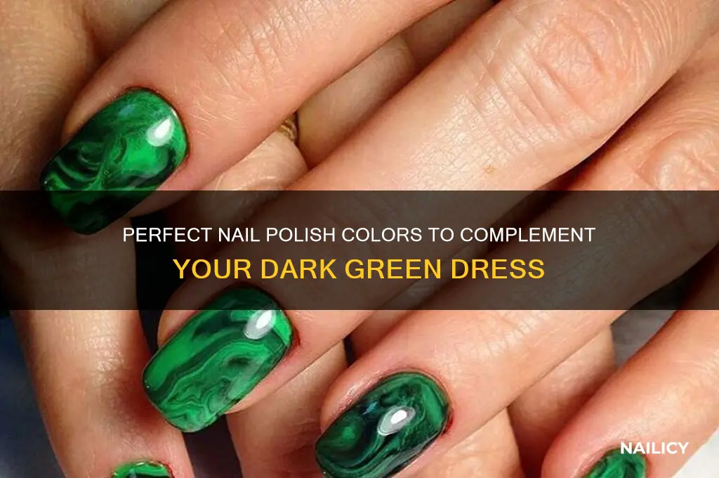 what color nail polish goes with a dark green dress