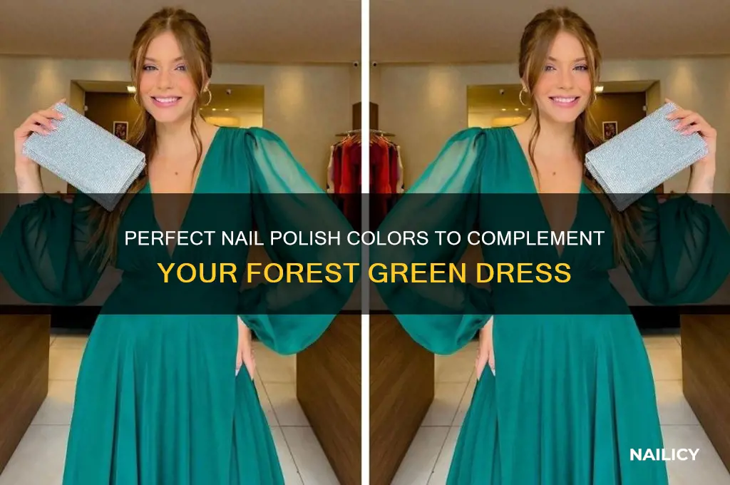 what color nail polish goes with a forest green dress