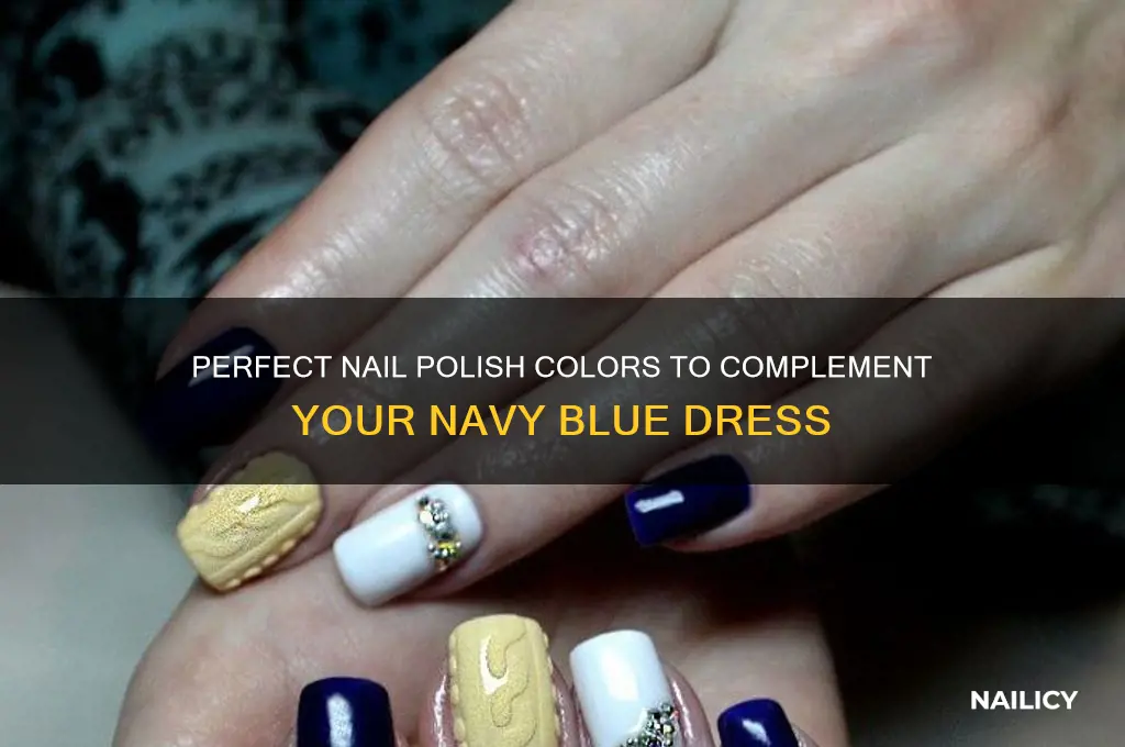 what color nail polish goes with a navy blue dress