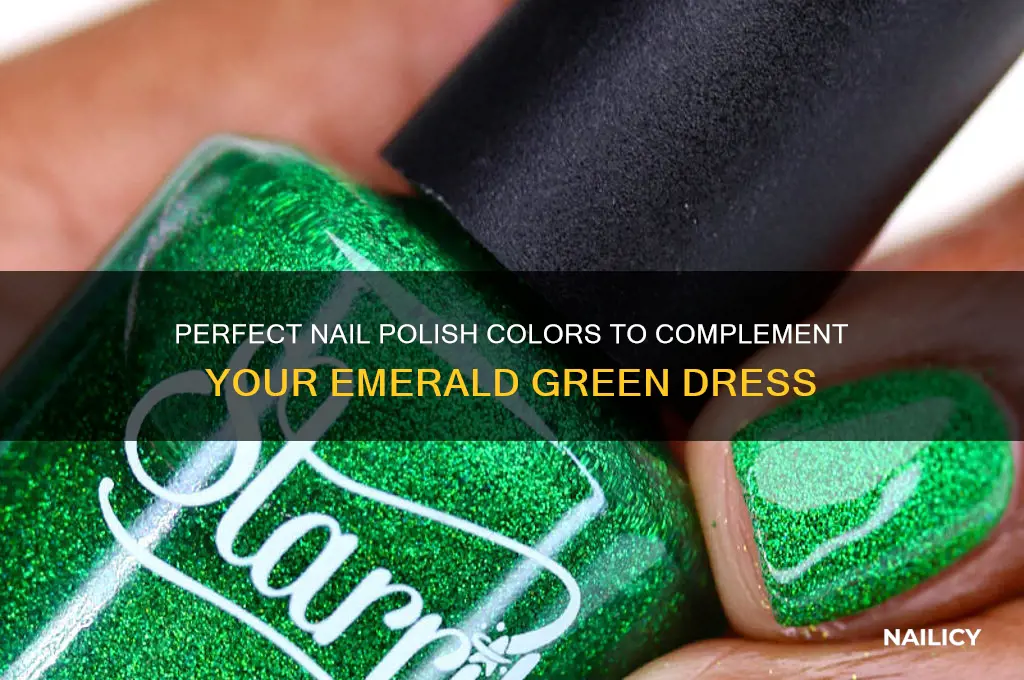 what color nail polish to wear with emerald green dress
