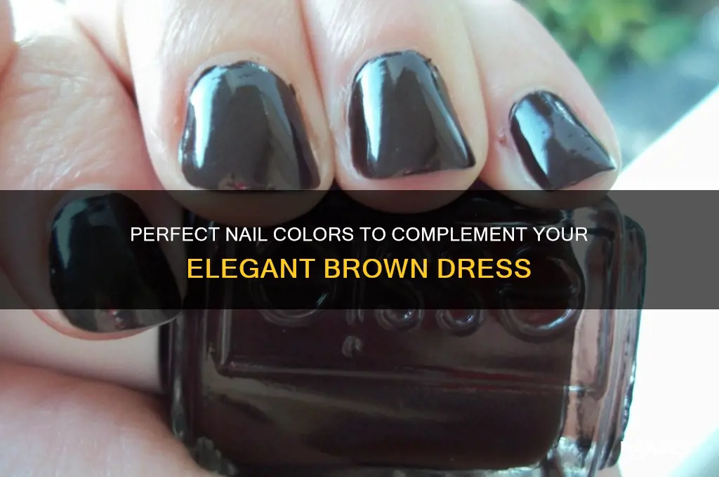 what colour nails go with a brown dress